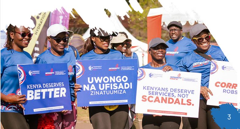 Participants take part in an integrity walk promoting transparency, accountability and ethical leadership in Kenya.